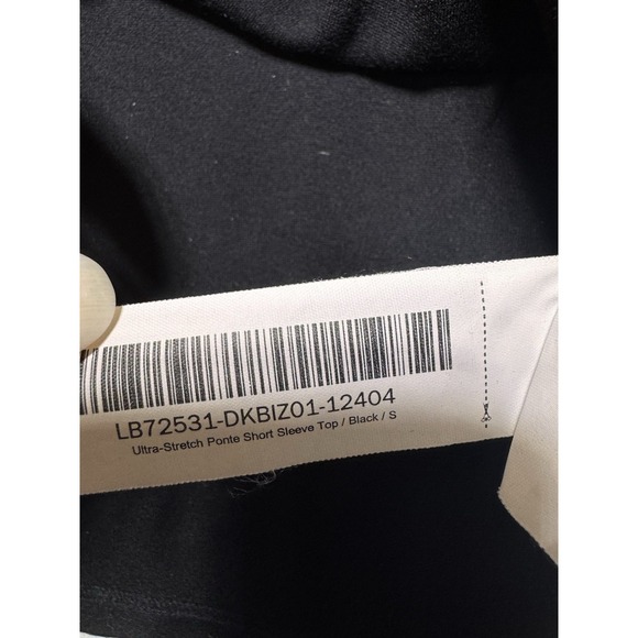 Quince Women Ultra-Stretch Ponte Short Sleeve Top Black Sleeved S - Picture 6 of 6